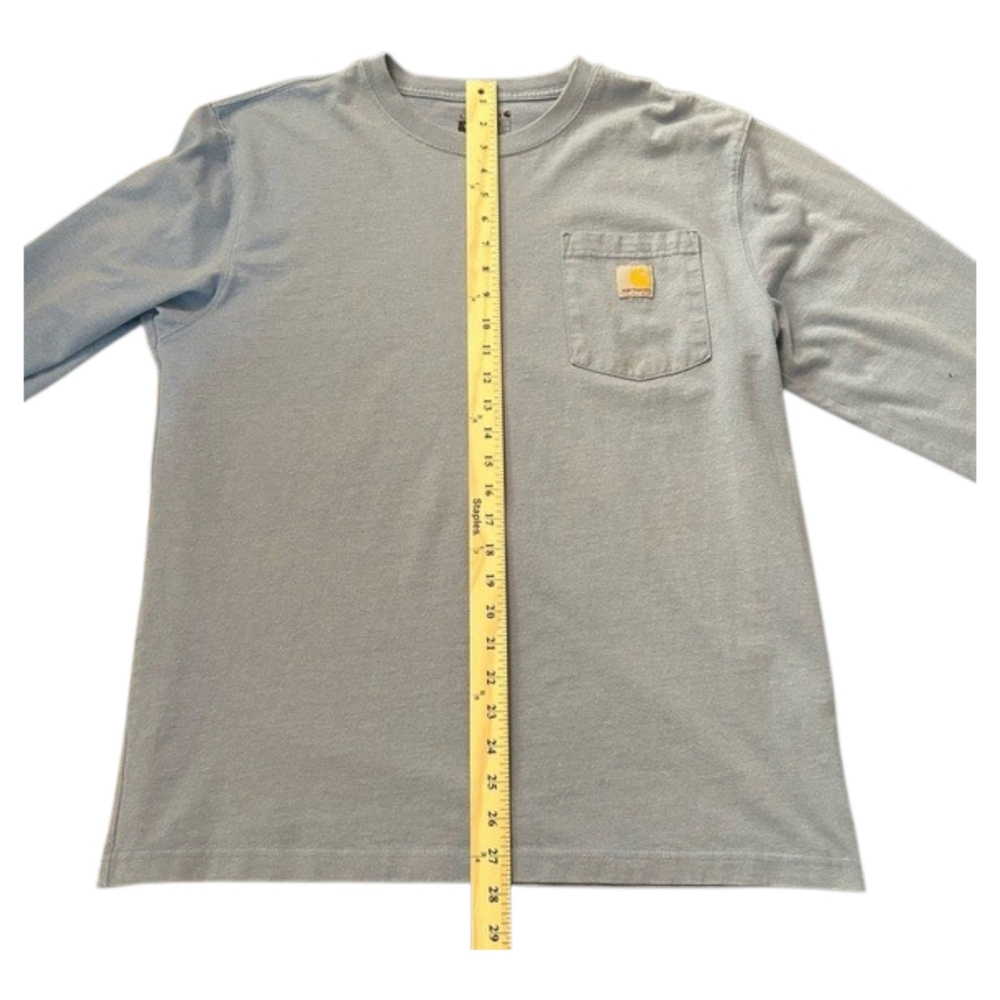Carhartt Carbon Heather Loose Fit Pocket Long Sleeve Tee M Thrashed Streetwear - Picture 9 of 10